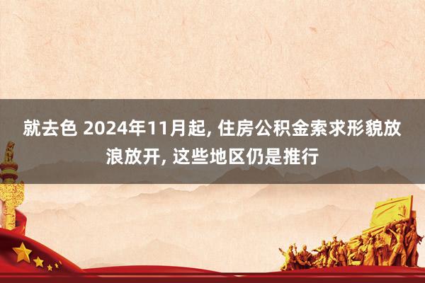 就去色 2024年11月起， 住房公积金索求形貌放浪放开， 这些地区仍是推行