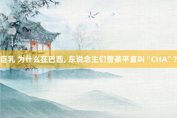 巨乳 为什么在巴西， 东说念主们管茶平直叫“CHA”?